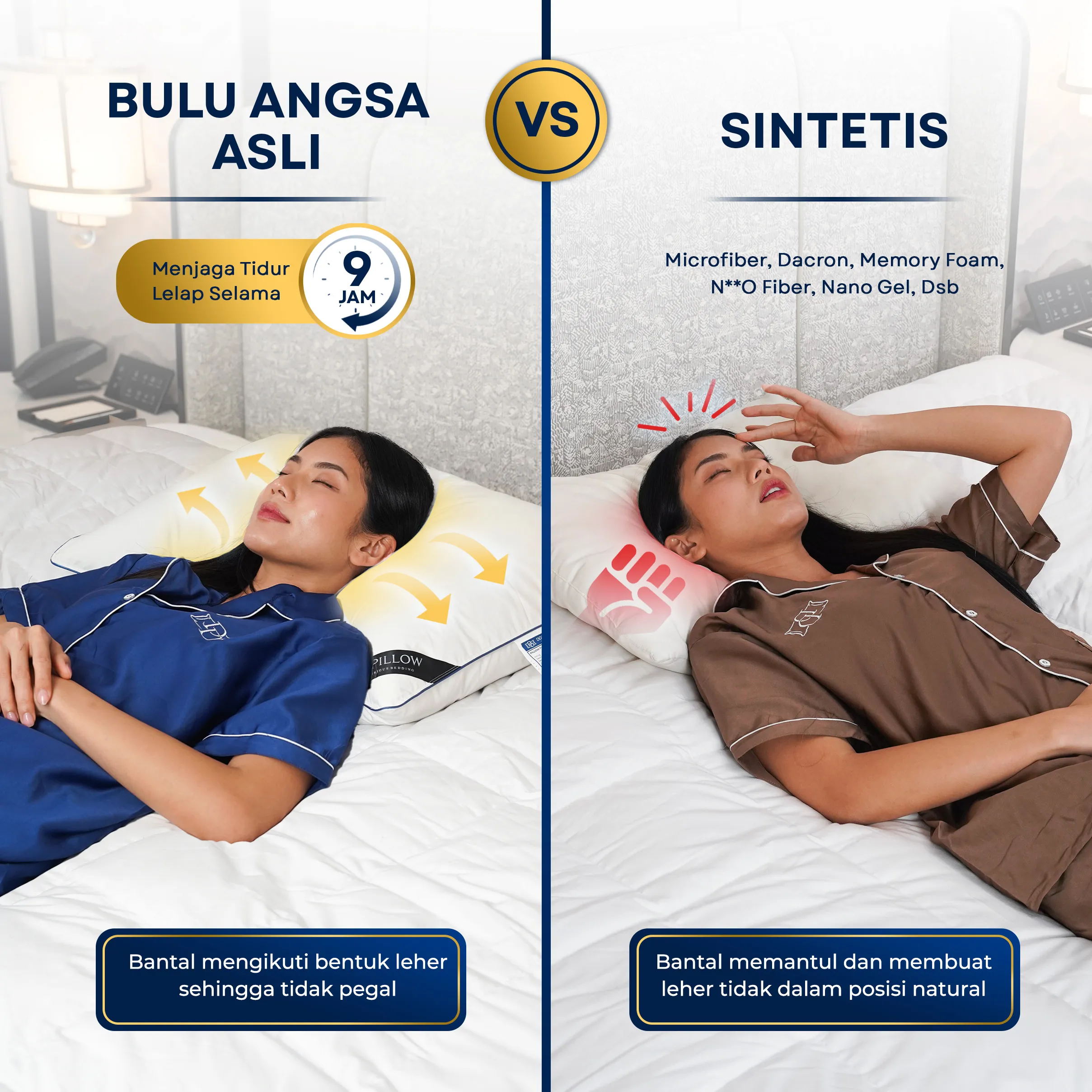 Bantal Bulu Angsa Type Hampton | 50x70 cm 6