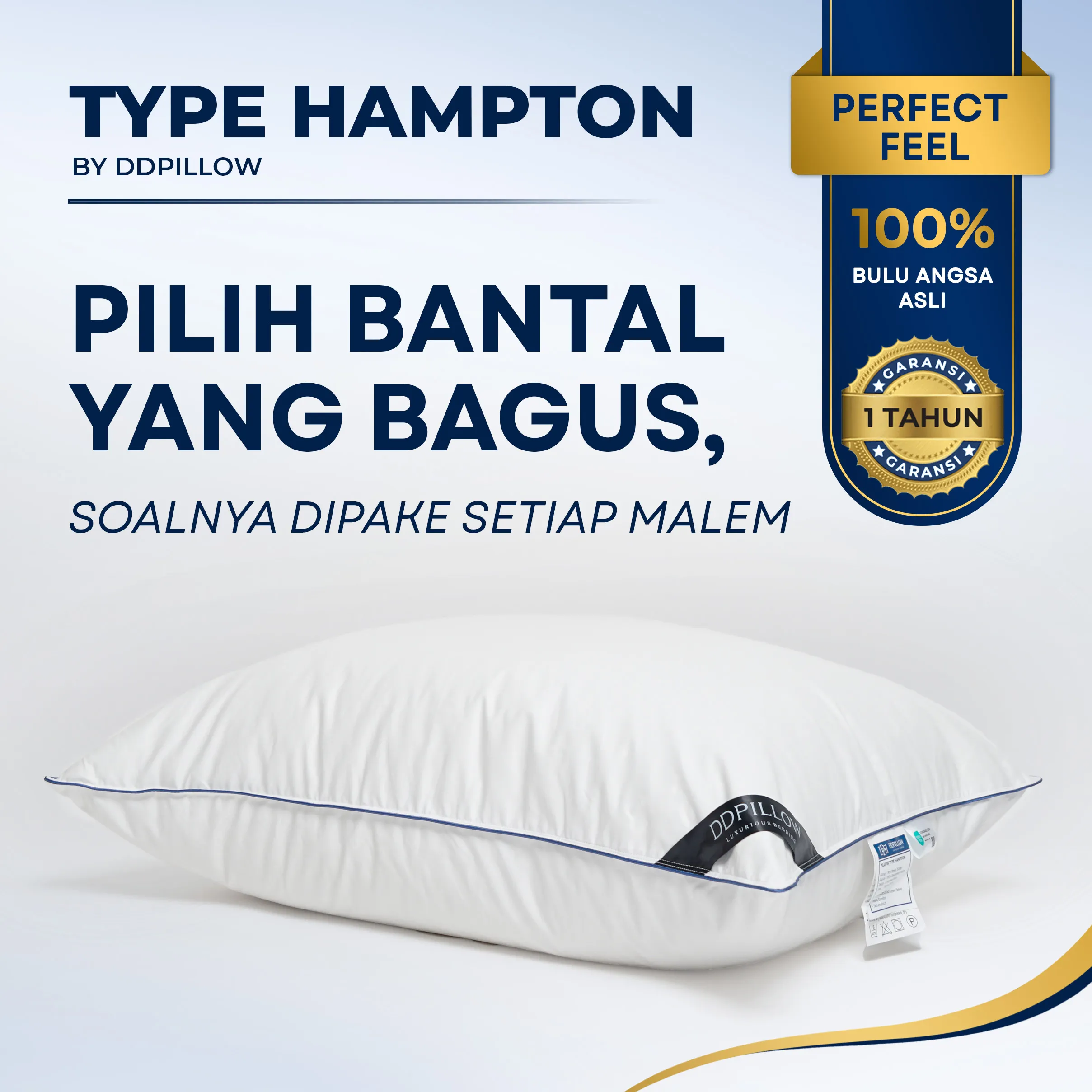 Bantal Bulu Angsa Type Hampton | 50x70 cm 2
