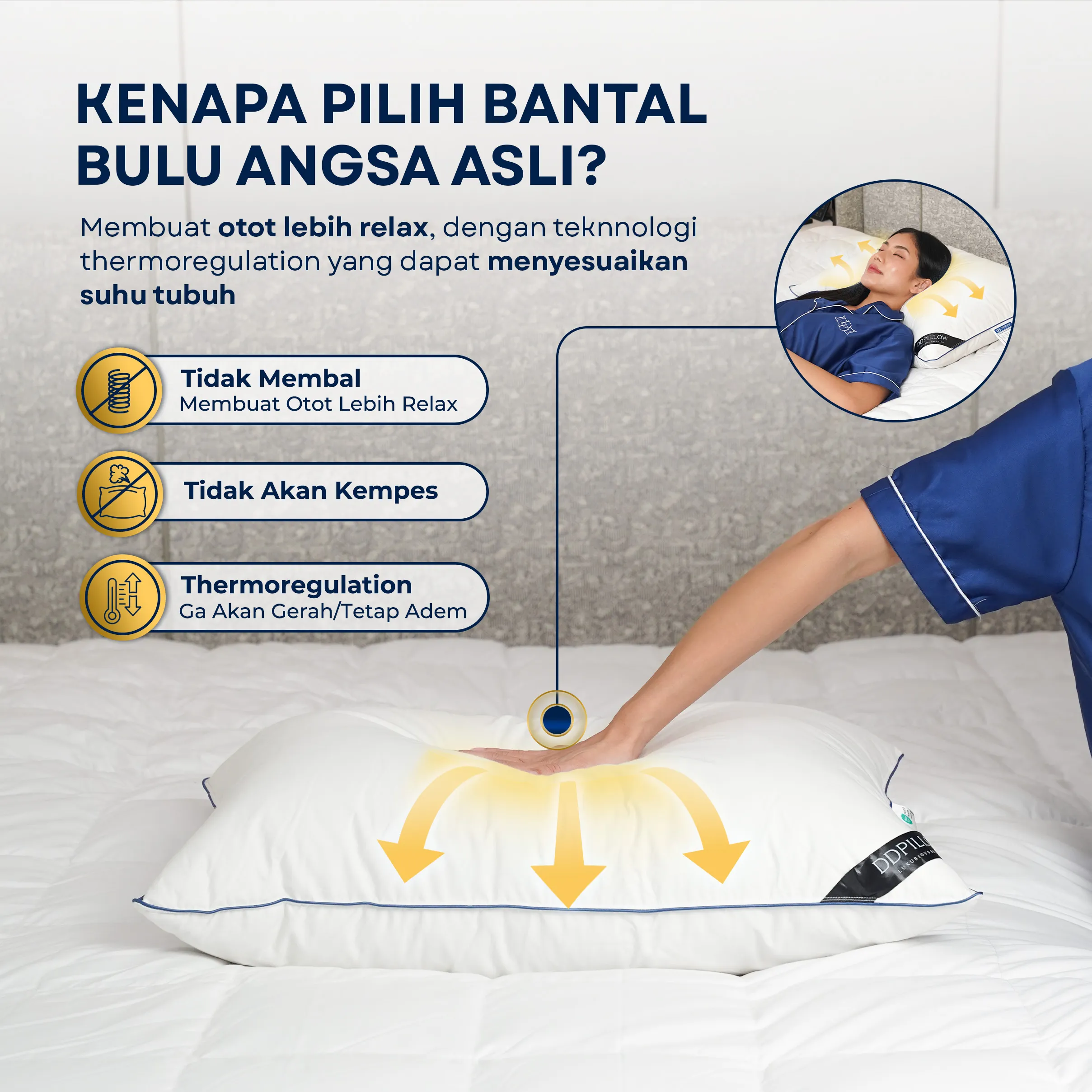 Bantal Bulu Angsa Type Hampton | 50x70 cm 4