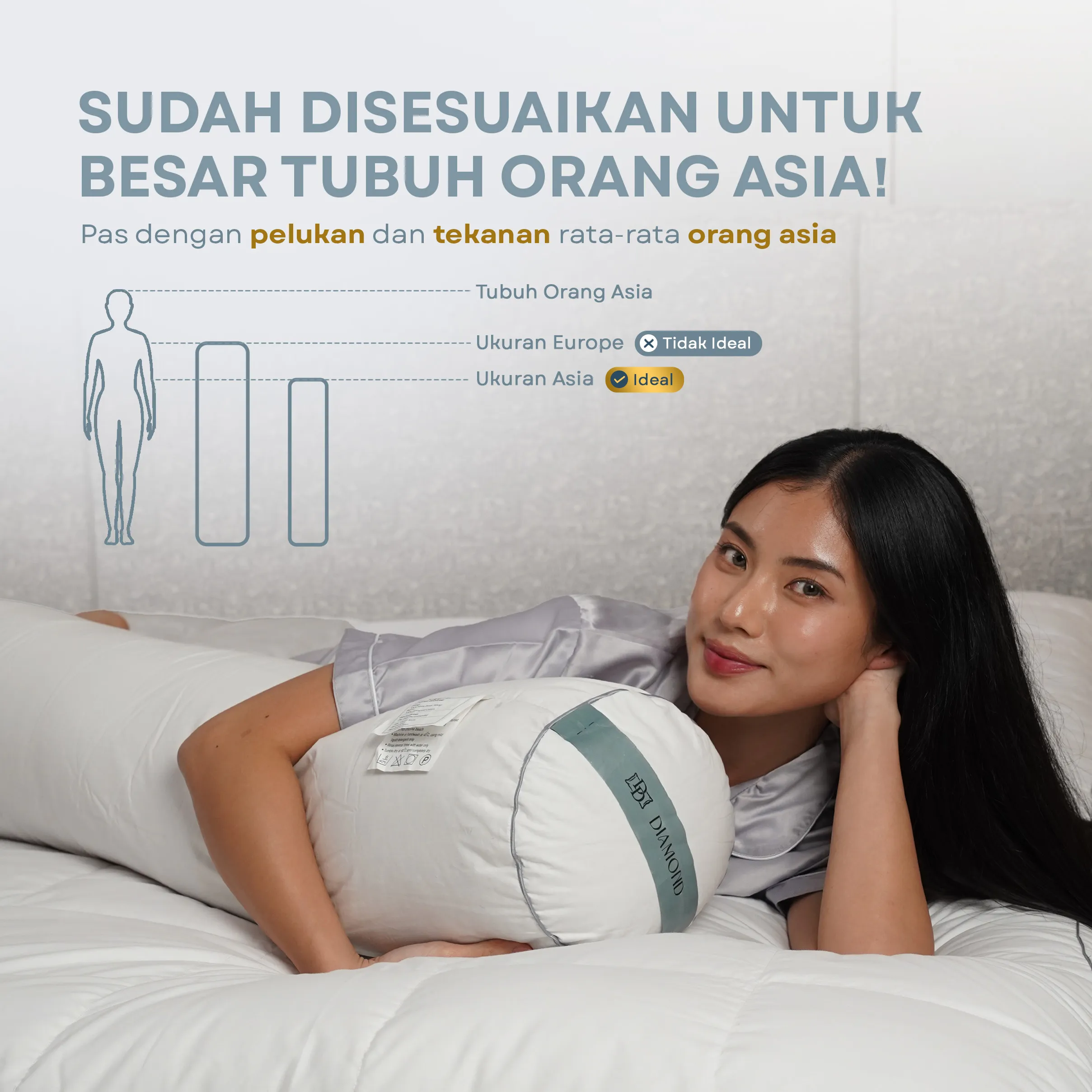 Guling Bulu Angsa Type Diamond 37x92cm | 100% Down 5