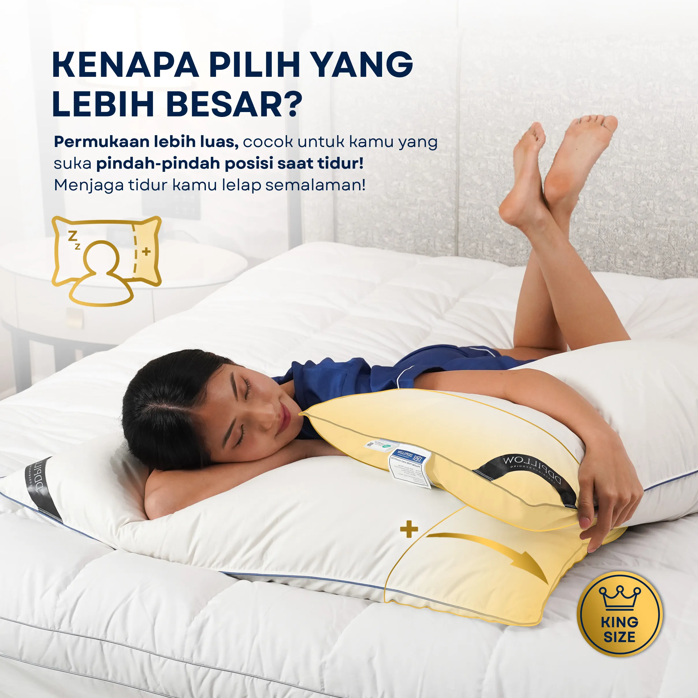 Bantal Bulu Angsa Type King Hampton | 50x90 cm 6