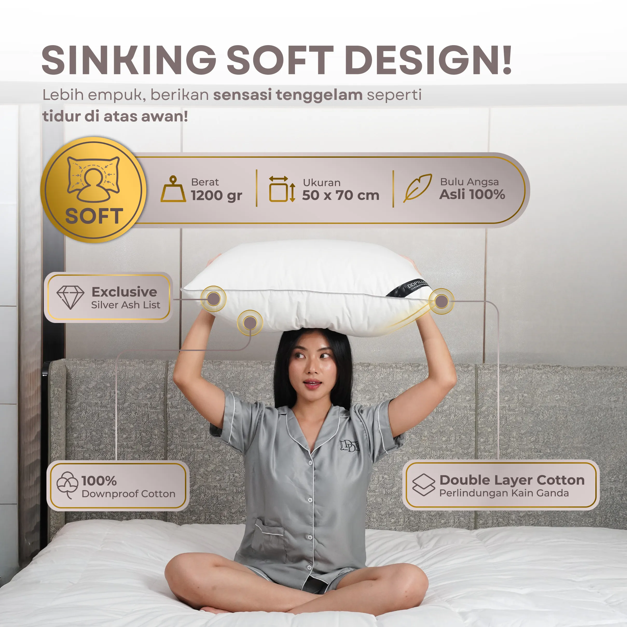 Bantal Bulu Angsa Type Haven | 50x70 3