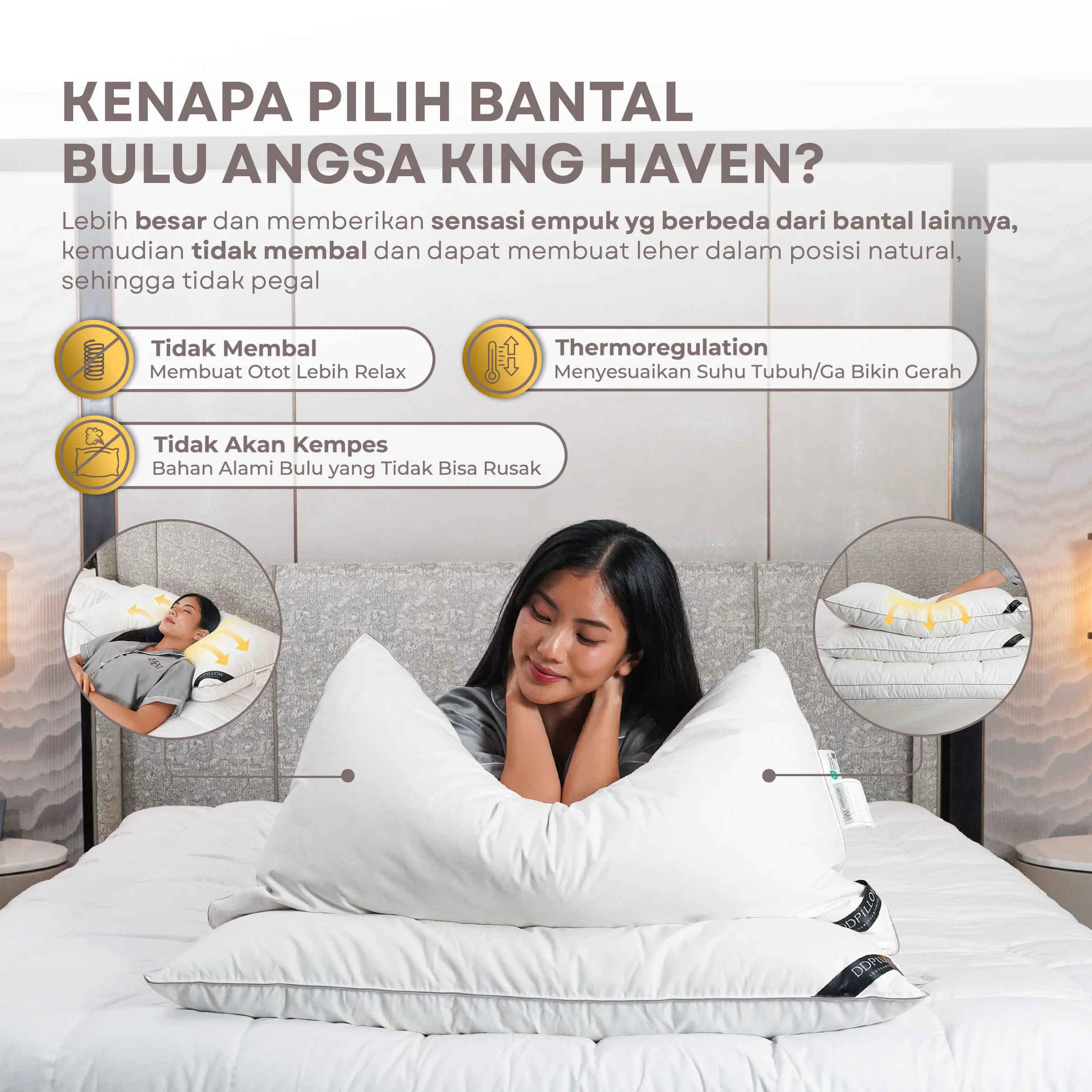 Bantal Bulu Angsa Type King Haven | 50x90 cm 5