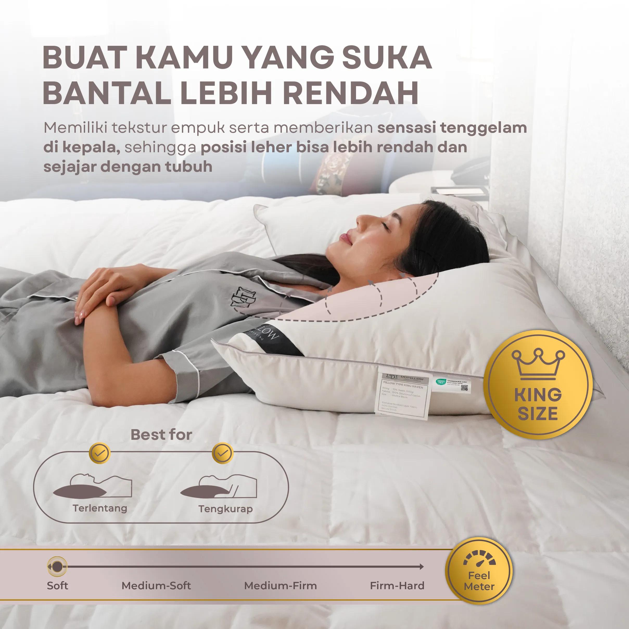 Bantal Bulu Angsa Type King Haven | 50x90 cm 4