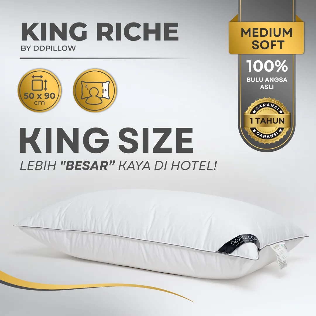 Bantal Bulu Angsa Type King Riche | 50x90 cm 2