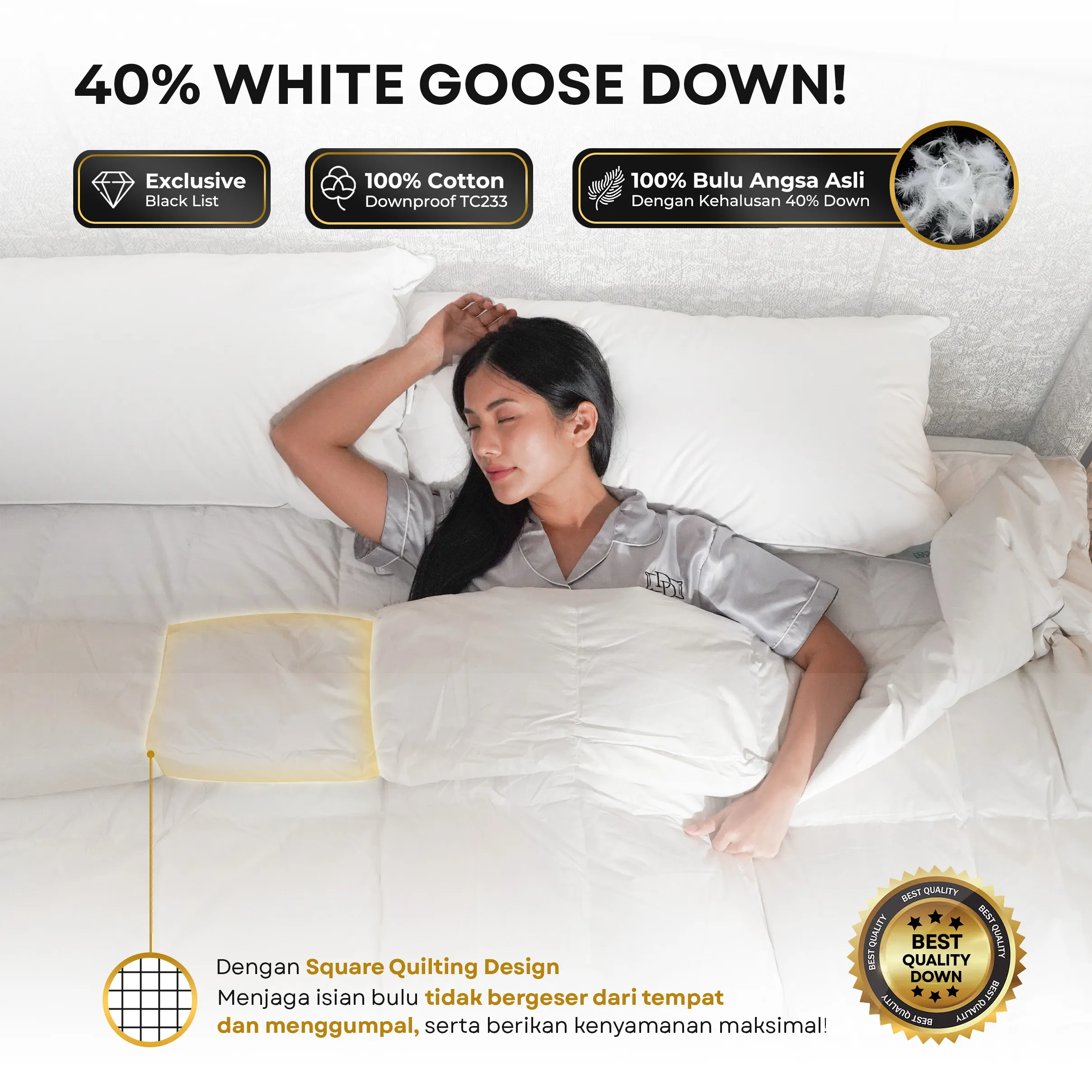Selimut / Duvet Bulu Angsa Type Deluxe| 40% Down 3