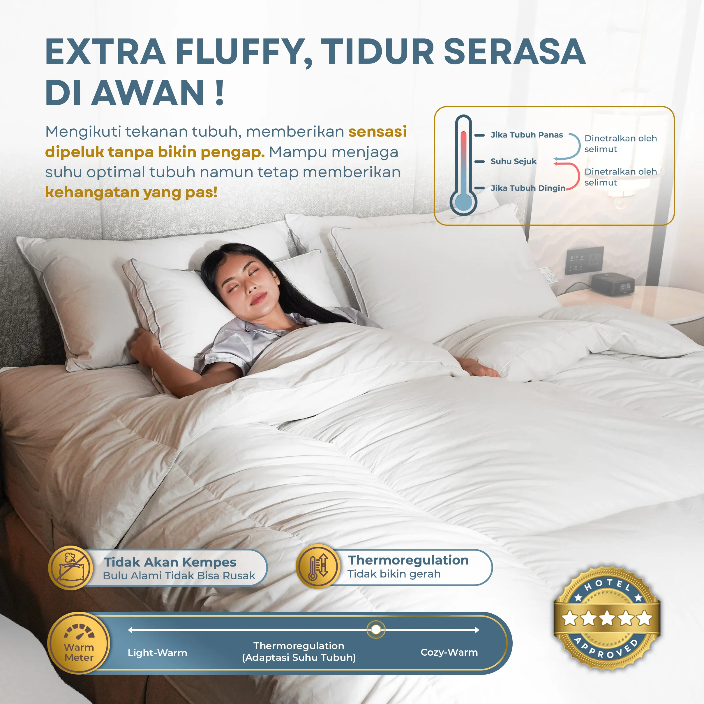 Selimut / Duvet Bulu Angsa Fluffy Type June | 40% Down 4