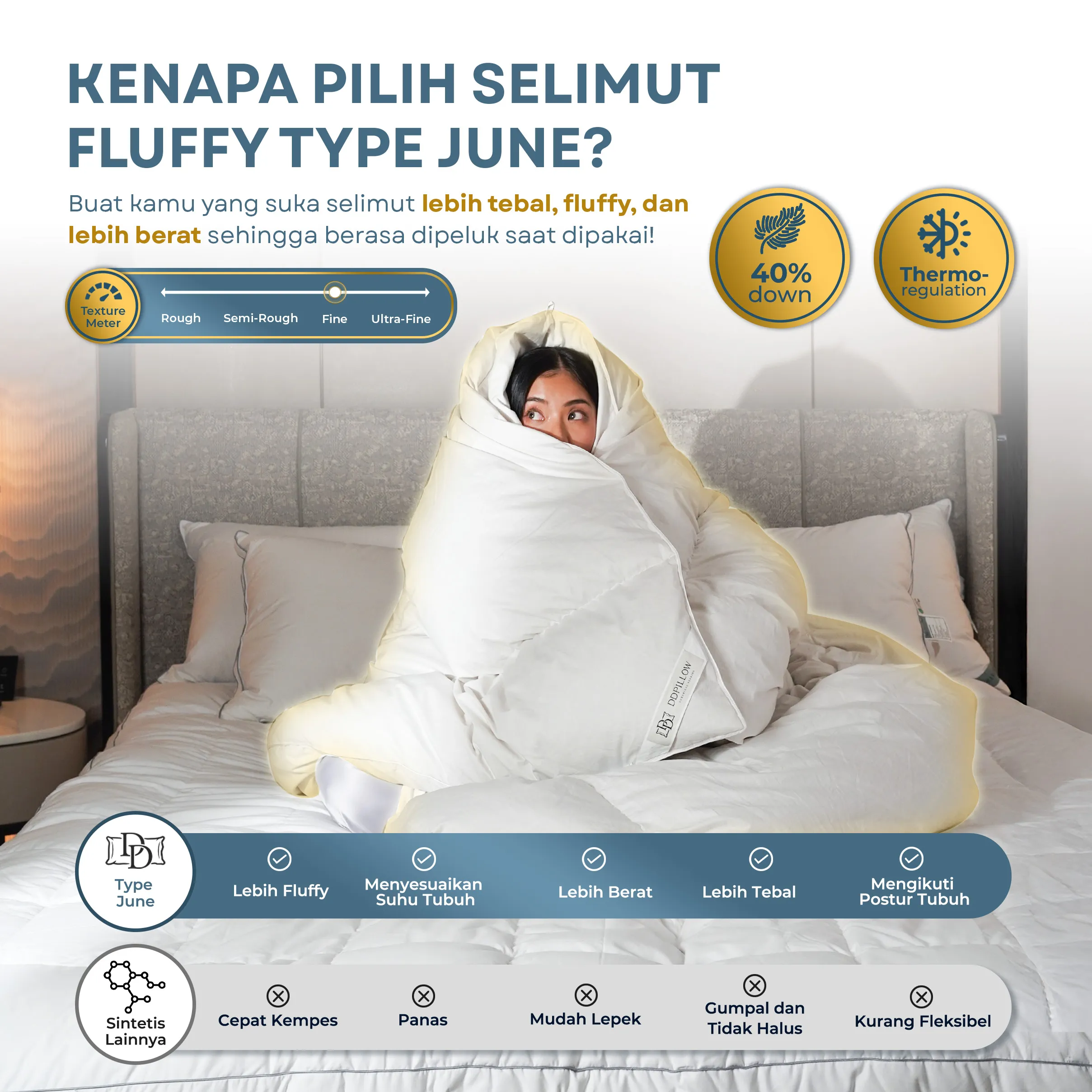 Selimut / Duvet Bulu Angsa Fluffy Type June | 40% Down 5
