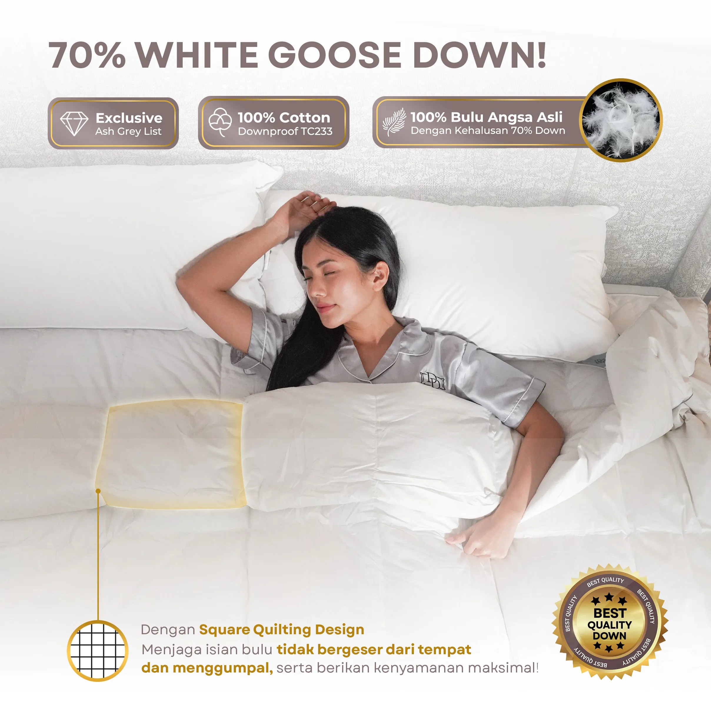 Selimut / Duvet Bulu Angsa Type Silver | 70% Down 3