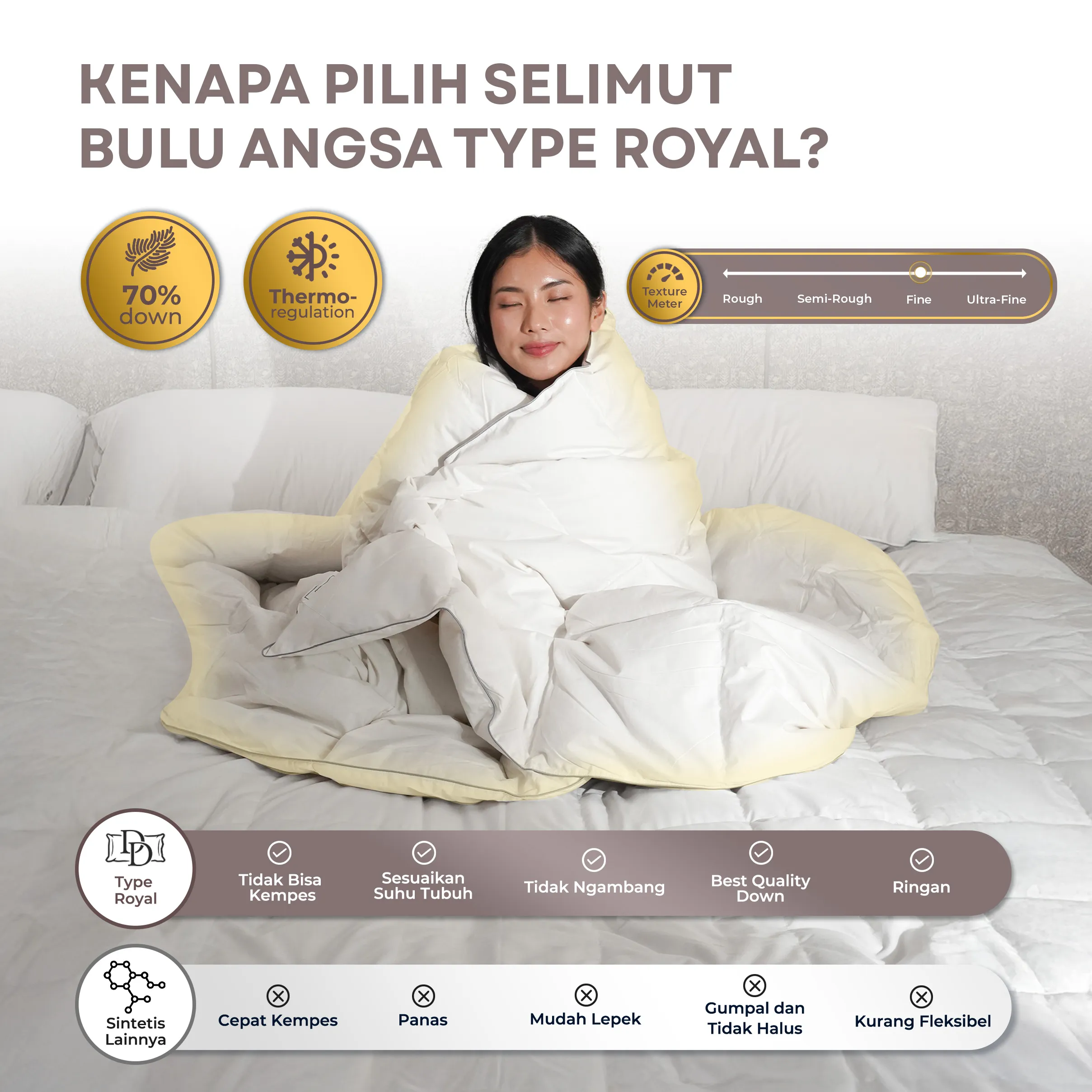 Selimut / Duvet Bulu Angsa Type Silver | 70% Down 5