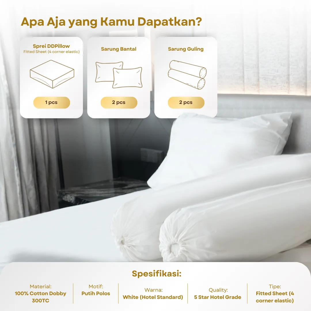 Sprei Hotel / Hotel Bedsheet Polos| 100% Cotton Dobby 300TC 9