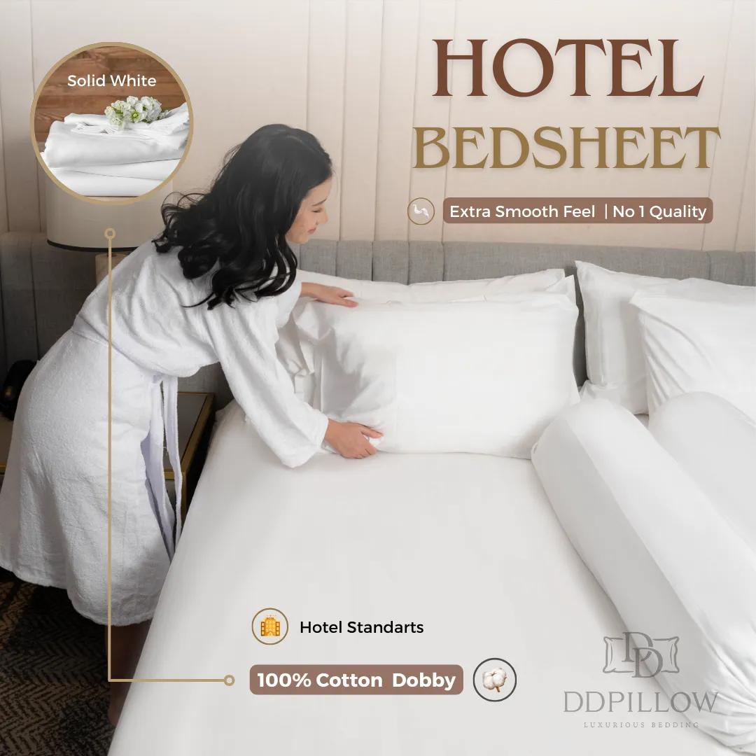 Sprei Hotel / Hotel Bedsheet Polos| 100% Cotton Dobby 300TC 2