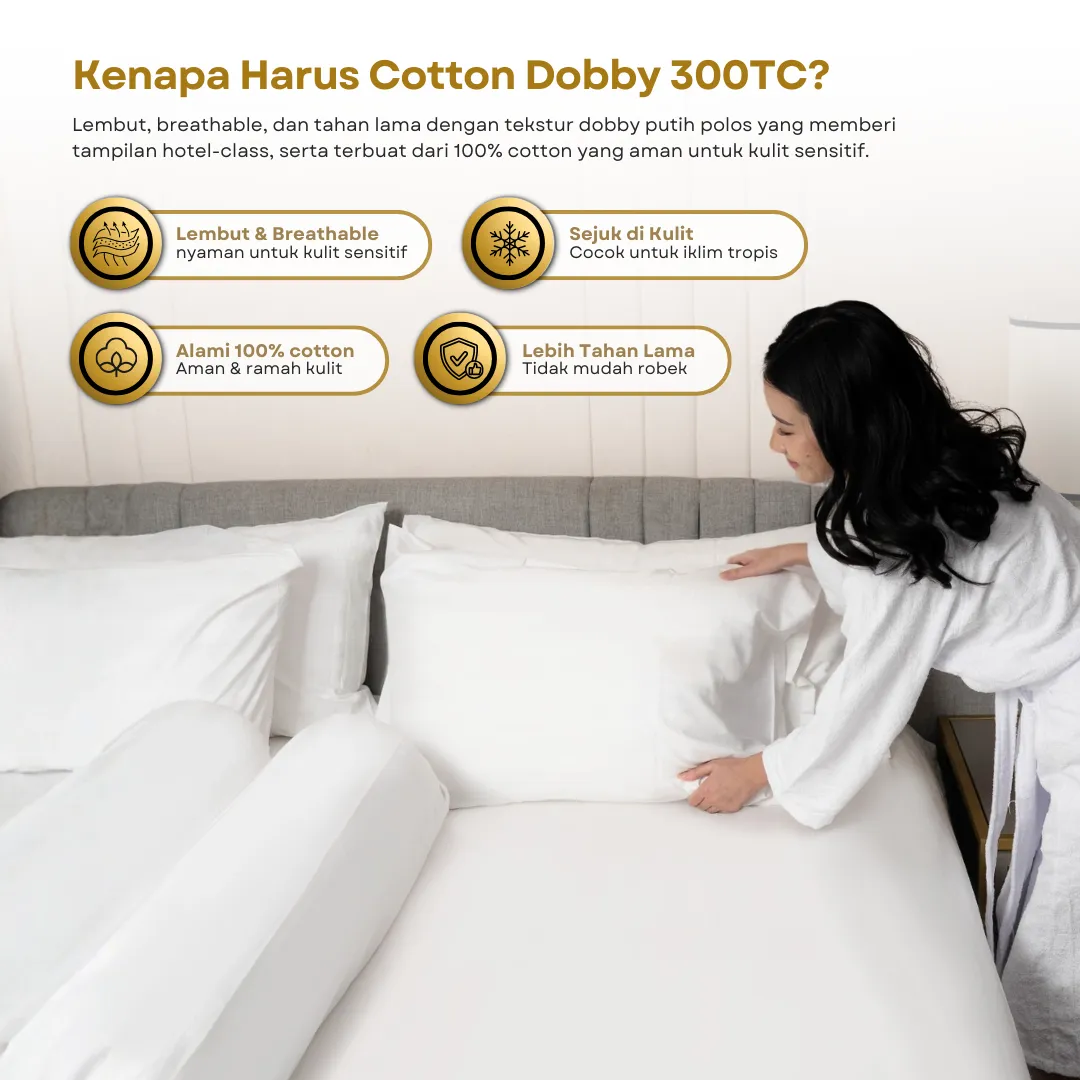 Sprei Hotel / Hotel Bedsheet Polos| 100% Cotton Dobby 300TC 6