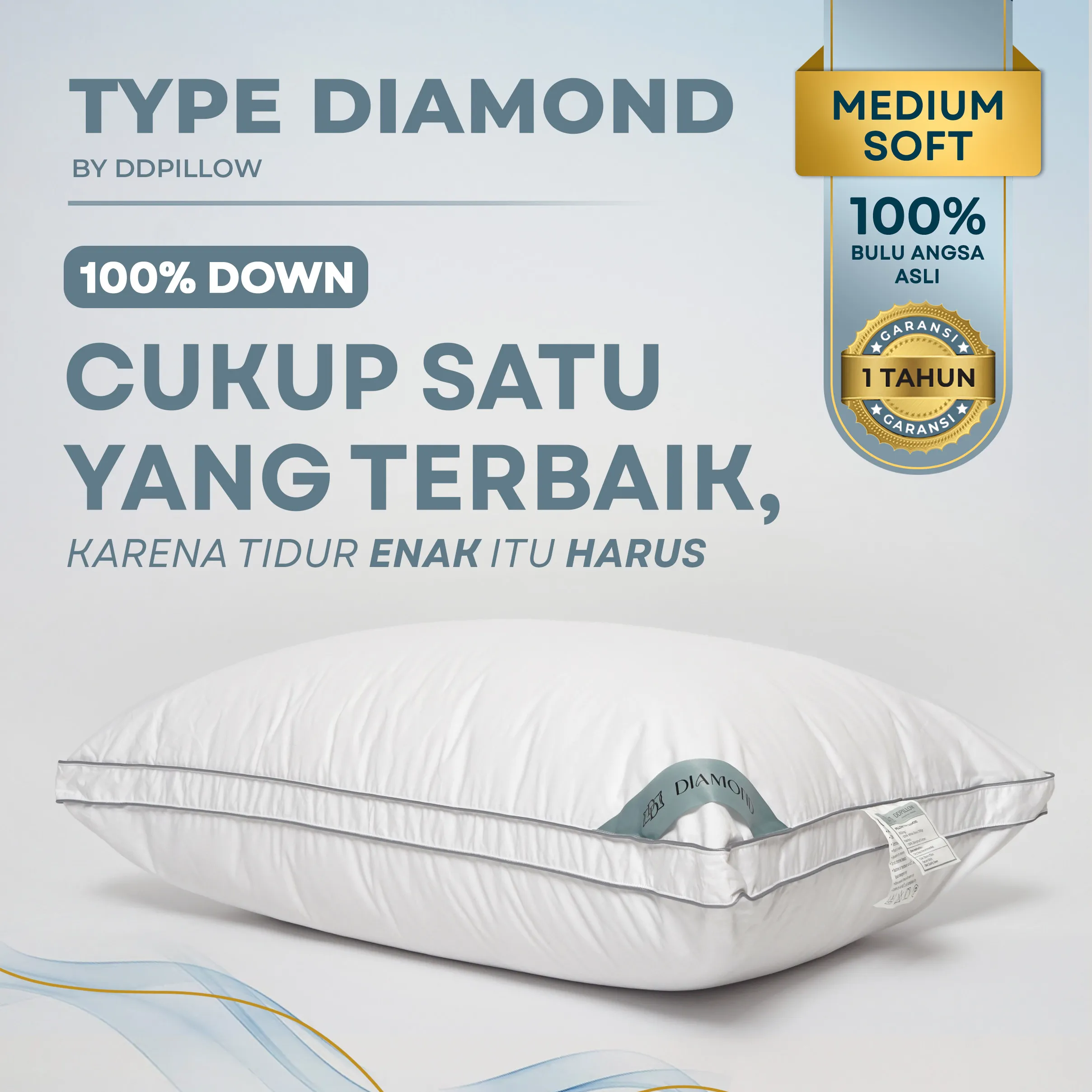 Bantal Bulu Angsa Type Diamond 100% Down | 50x70 cm 2
