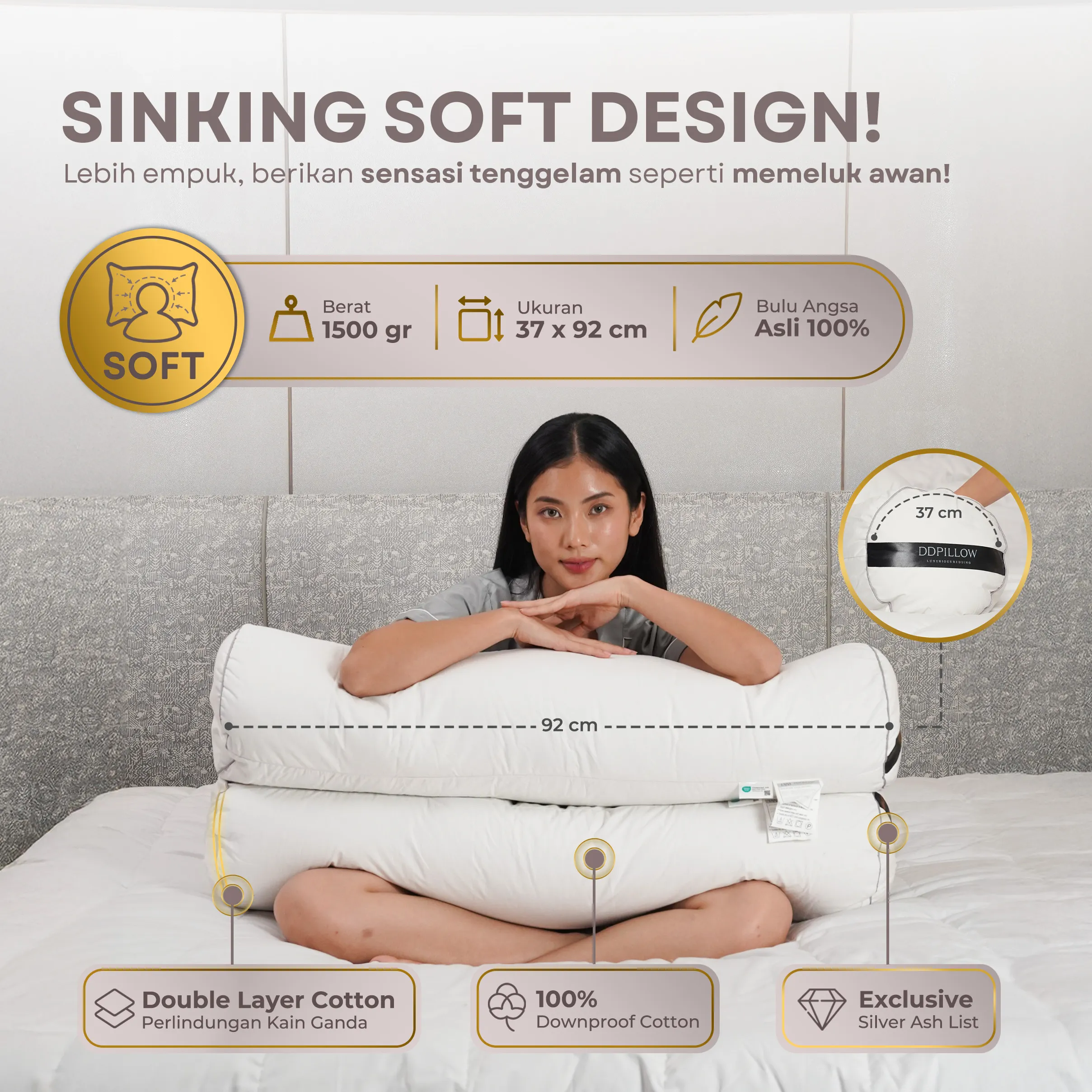 Guling Bulu Angsa Type Haven 37x92 cm 3