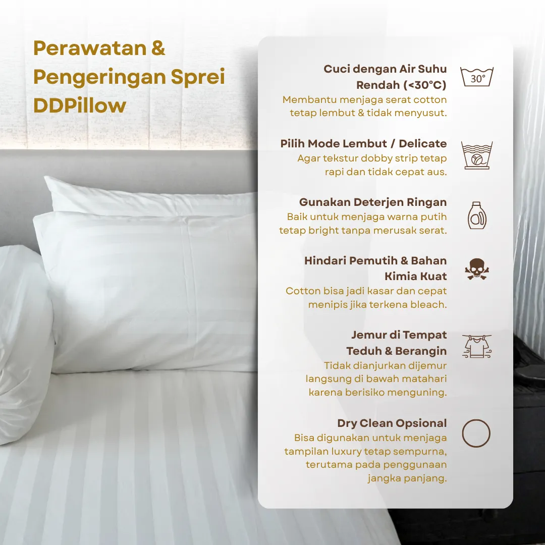 Sprei Hotel / Hotel Bedsheet Stripe | 100% Cotton Dobby 300TC 10