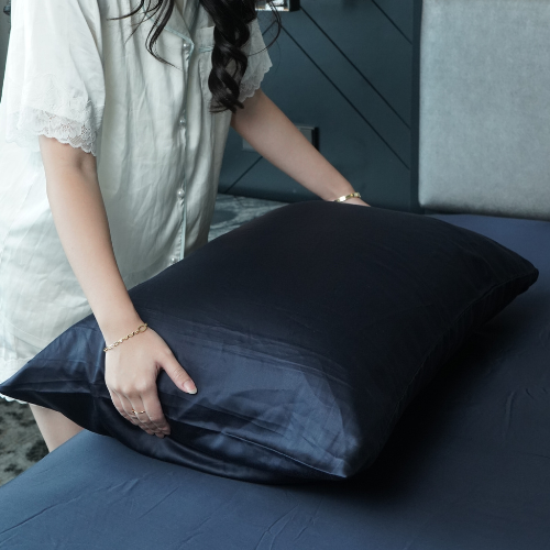 Sarung Bantal / Pillow Case Midnight Navy | Sutra Lyocell 80s