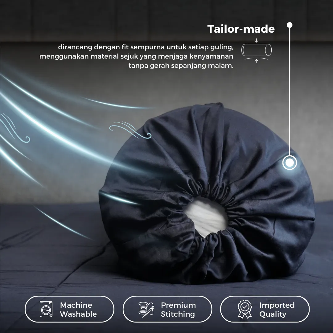 Sarung Bantal / Pillow Case Midnight Navy | Sutra Lyocell 80s 4