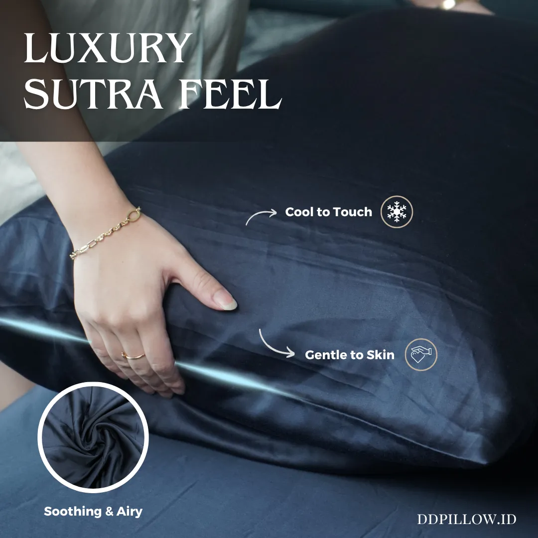 Sarung Bantal / Pillow Case Midnight Navy | Sutra Lyocell 80s 3