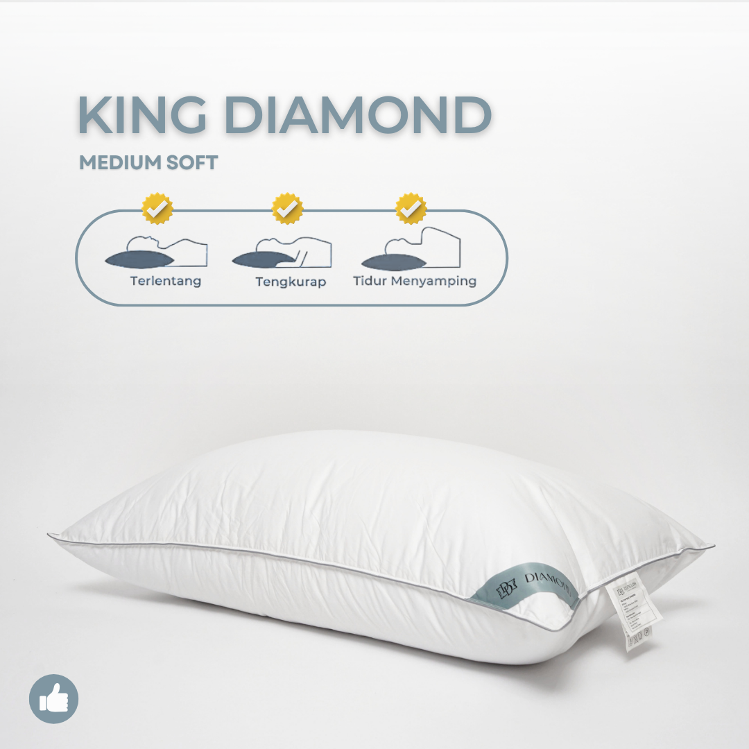 Bantal Bulu Angsa Type King Diamond 100% Down | 50x90 cm