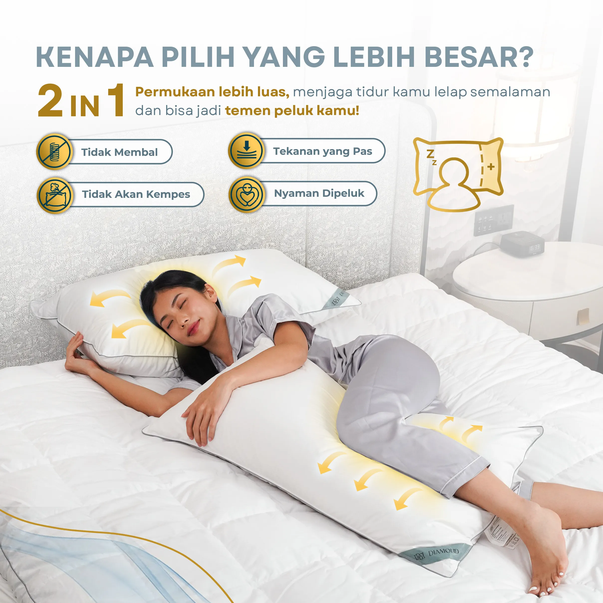 Bantal Bulu Angsa Type King Diamond 100% Down | 50x90 cm 6