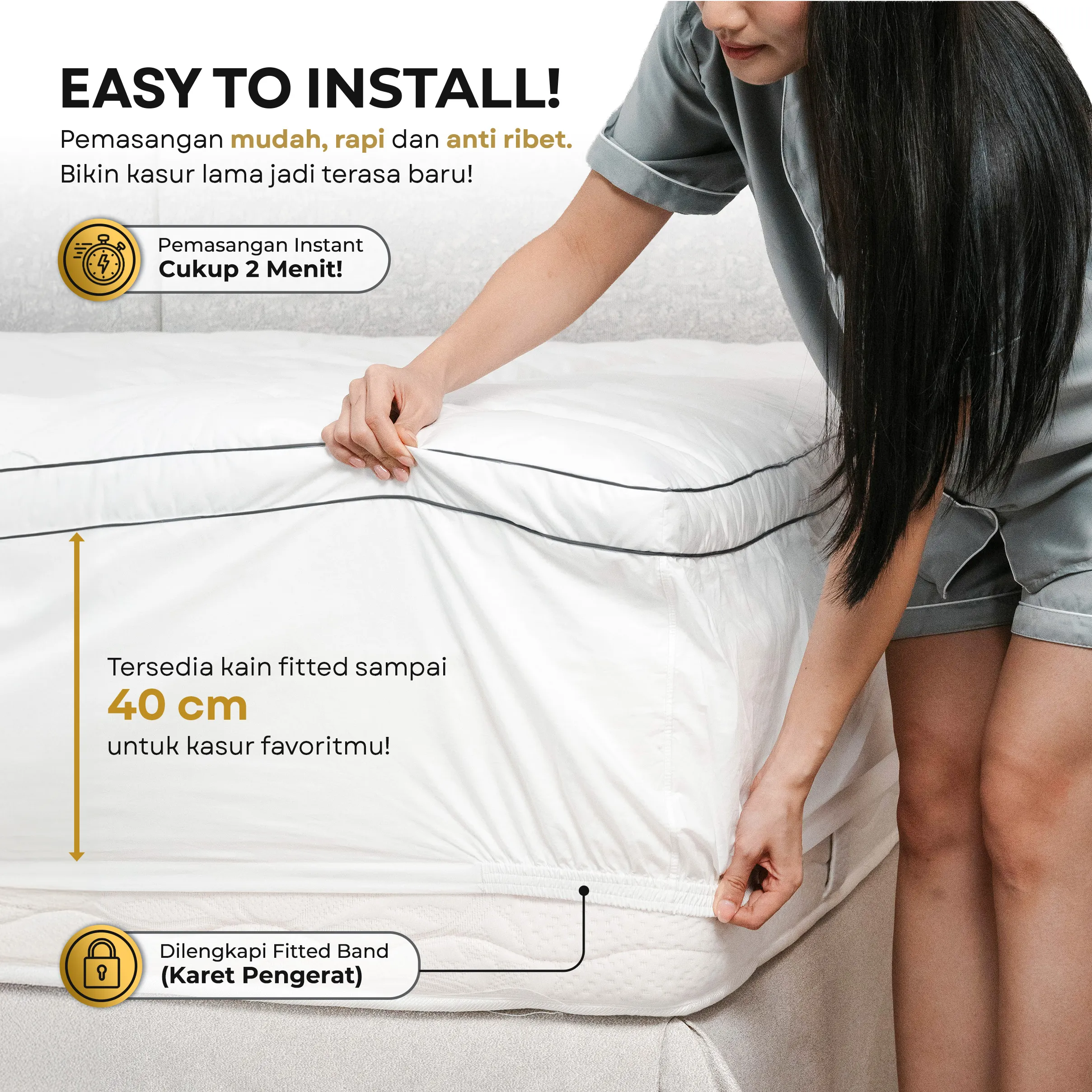 Mattress Topper Bulu Angsa Type Deluxe | 40% Down 4