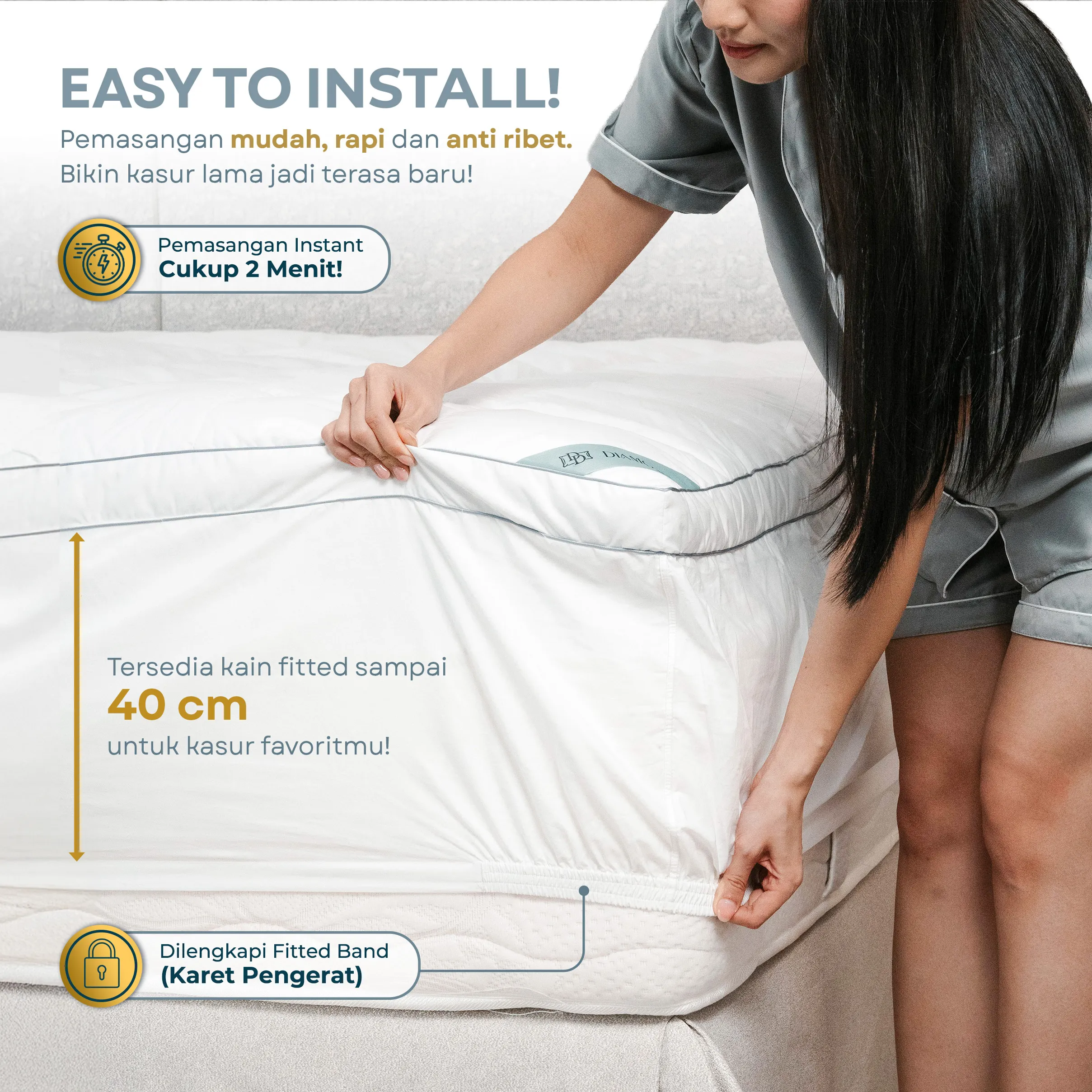Mattress Topper Bulu Angsa Type Diamond | 100% Down 5