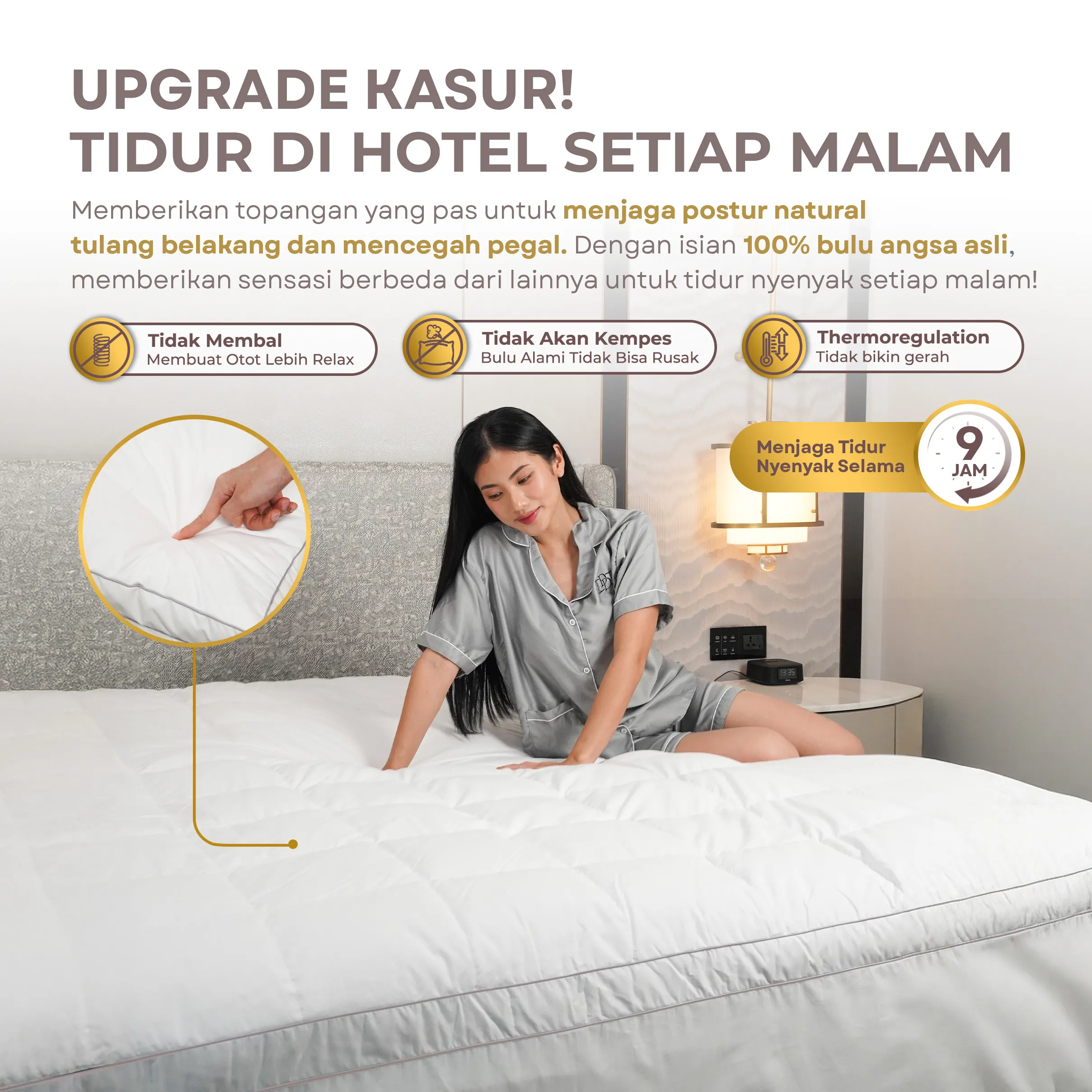 Mattress Topper Bulu Angsa Asli Type Silver | 70% Down 3