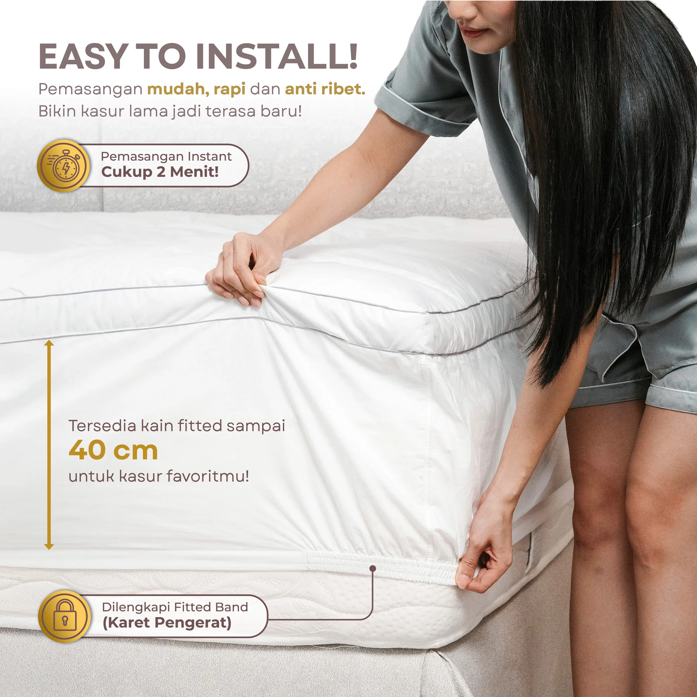 Mattress Topper Bulu Angsa Asli Type Silver | 70% Down 4
