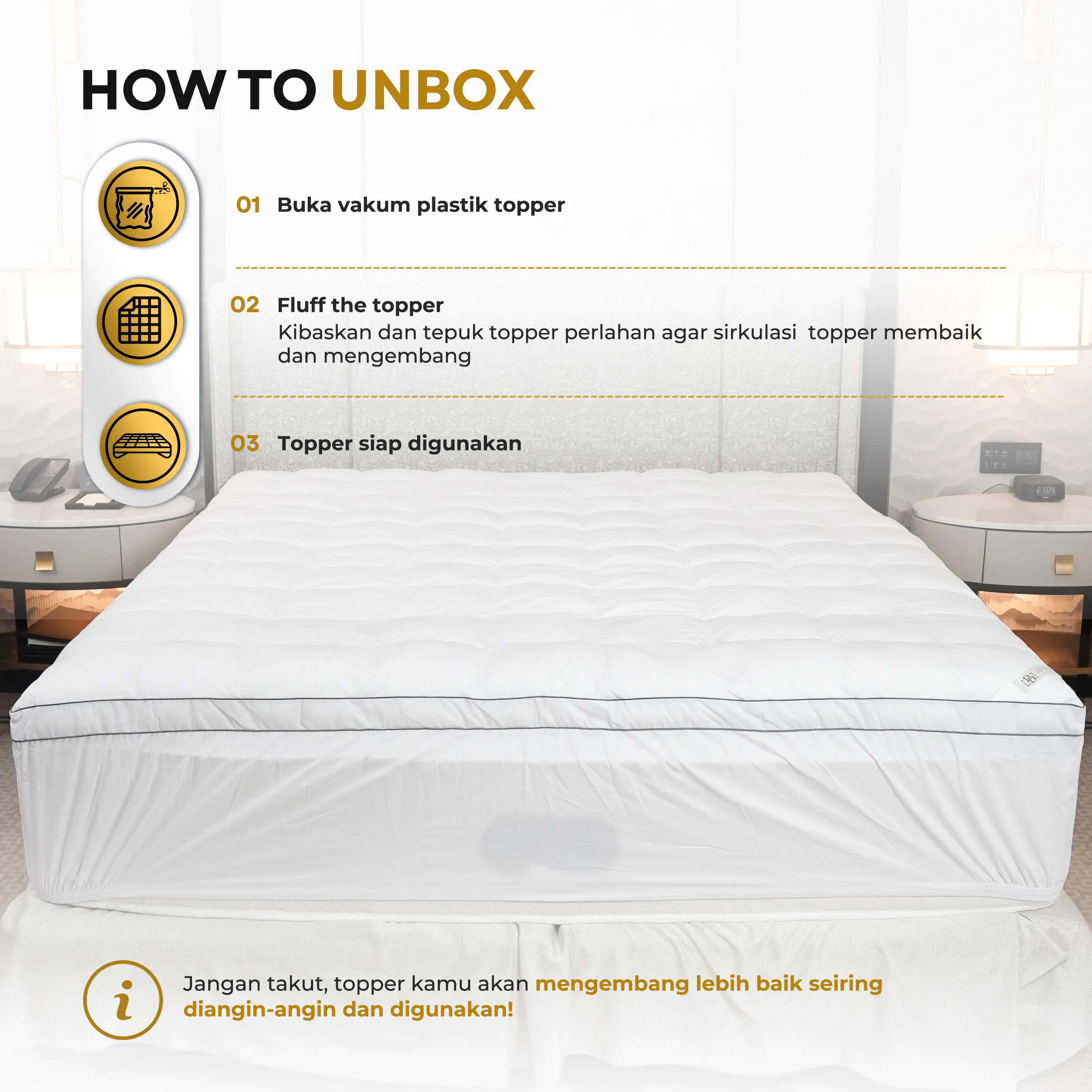 Mattress Topper Goose Down Feel Eco Down (Synthetic)  7