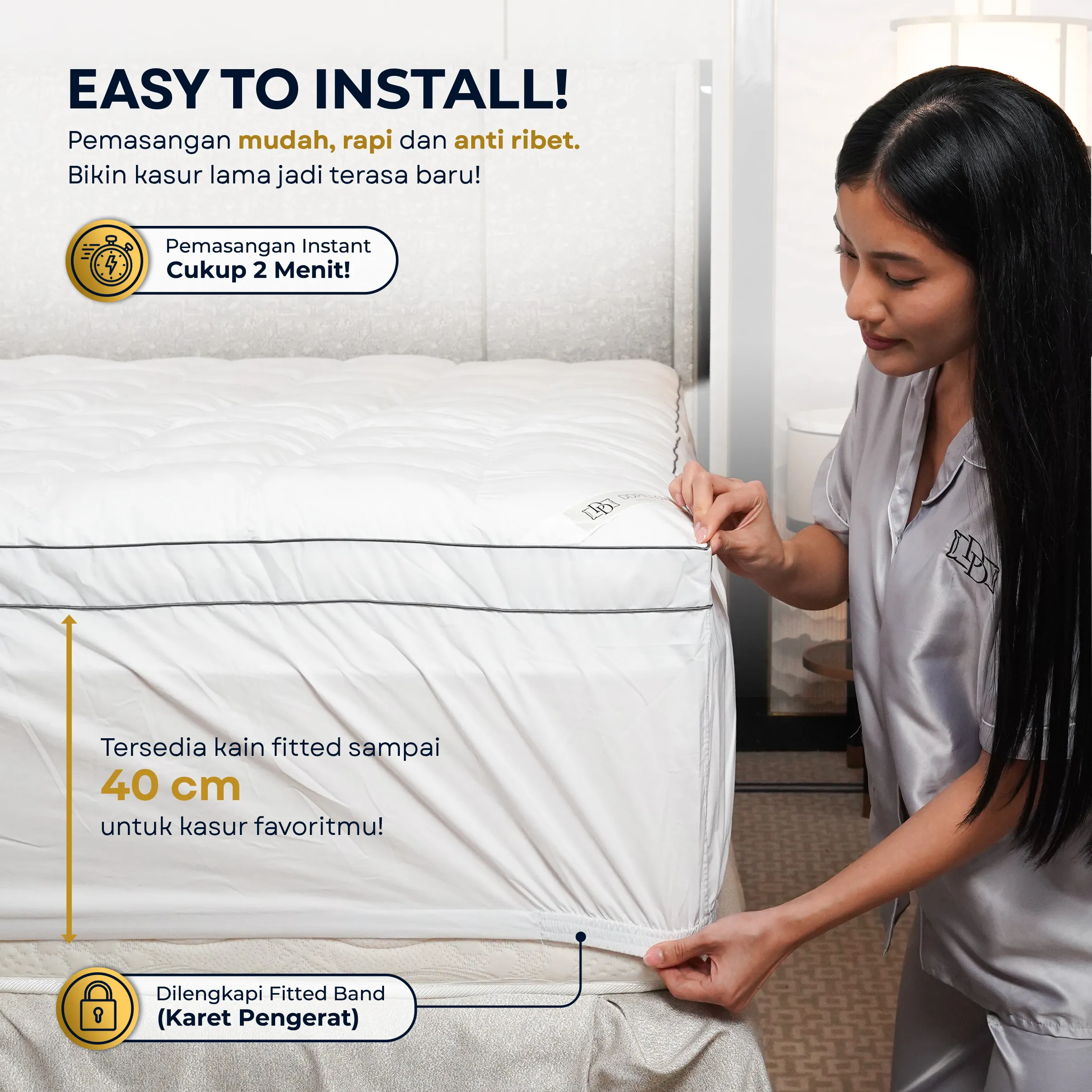 Mattress Topper Goose Down Feel Eco Down (Synthetic)  5