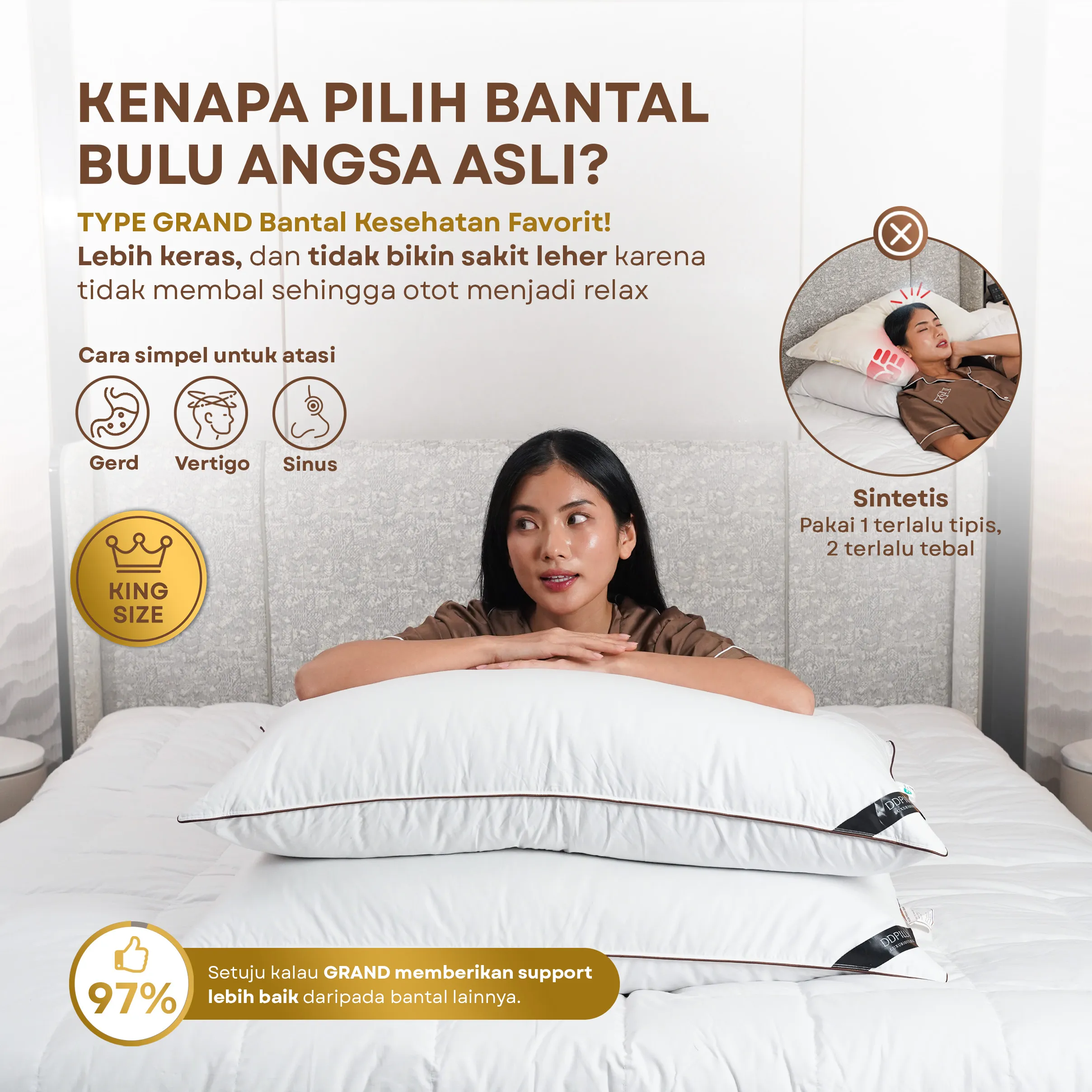 Bantal Bulu Angsa Type King Grand | 50x90 cm 6