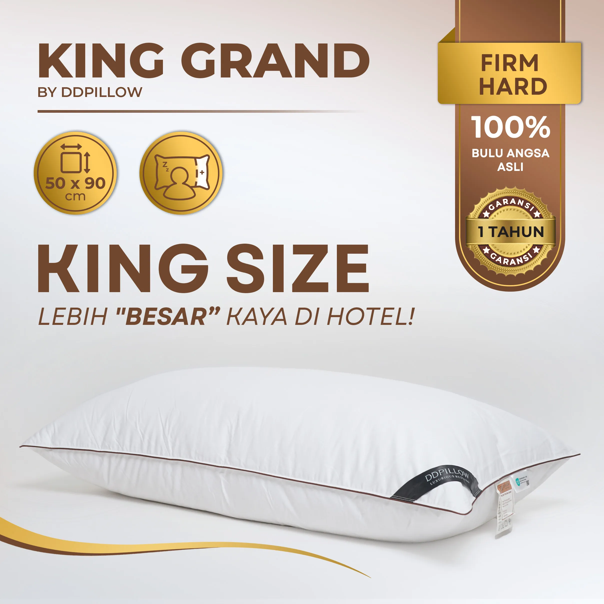 Bantal Bulu Angsa Type King Grand | 50x90 cm 2