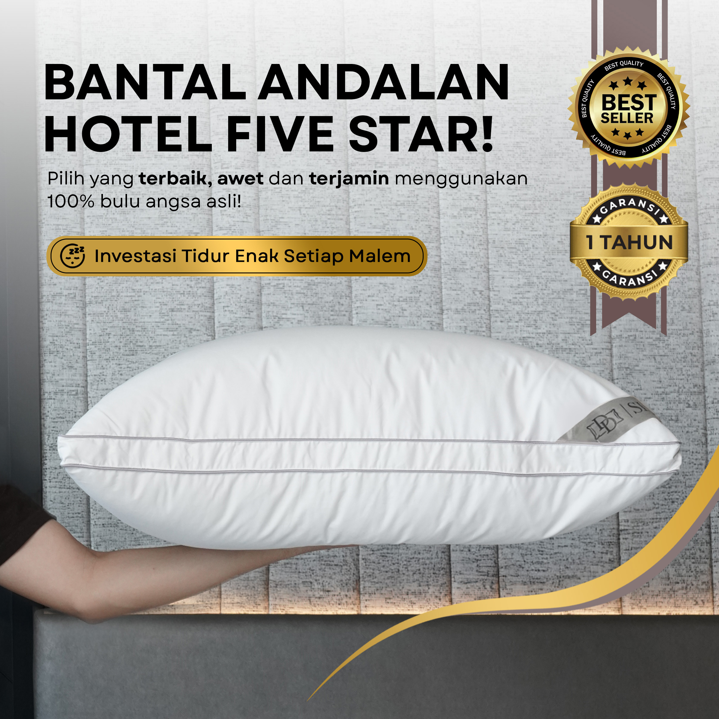 Bantal Bulu Angsa Type Silver | 50x70 cm 5