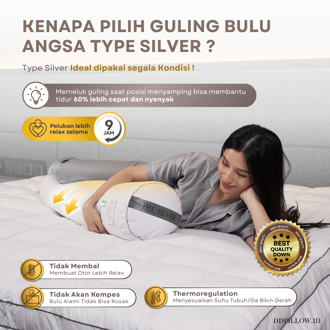 Guling Bulu Angsa Type SIlver 37x92 cm 3