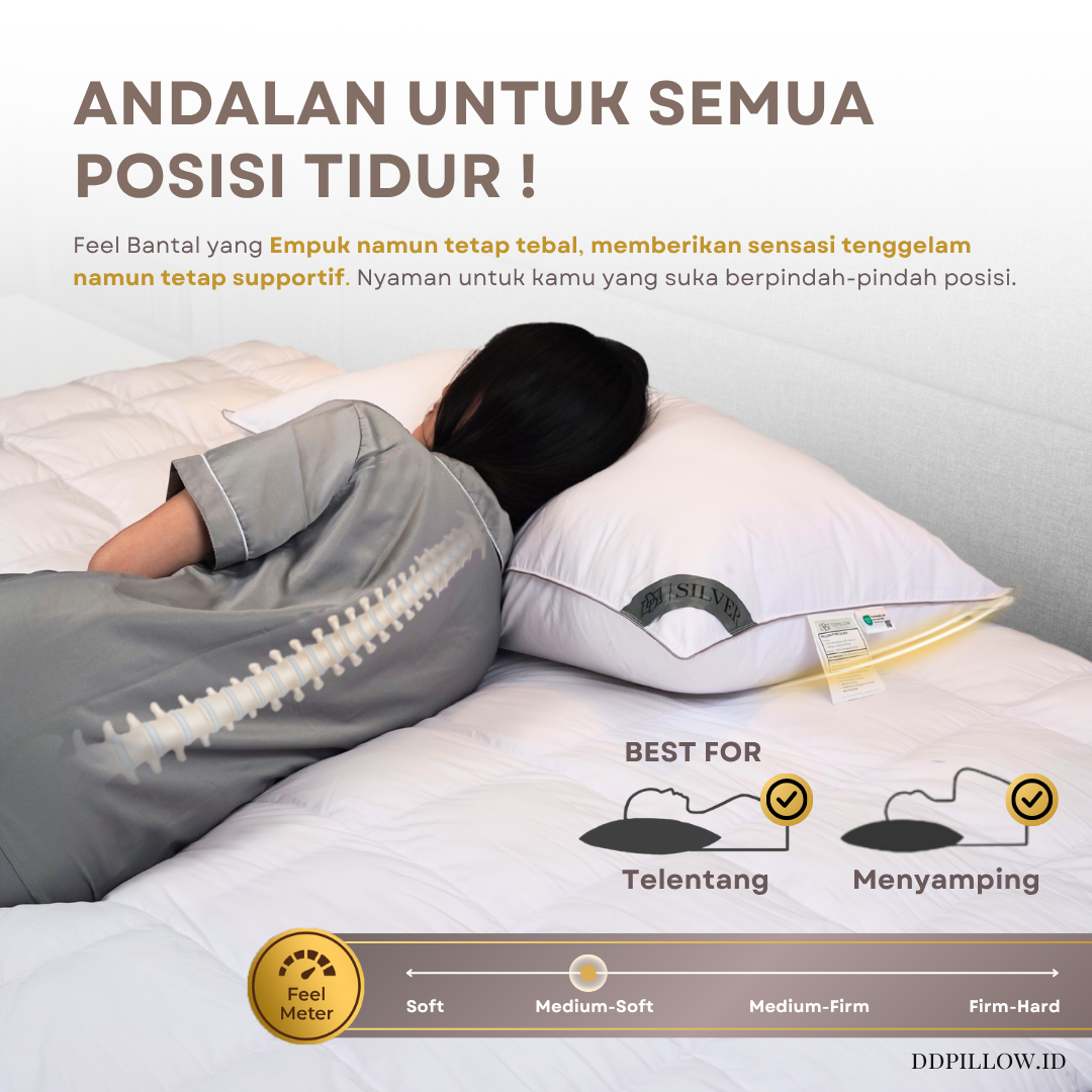 Bantal Bulu Angsa Type King Silver | 50x90 cm 3
