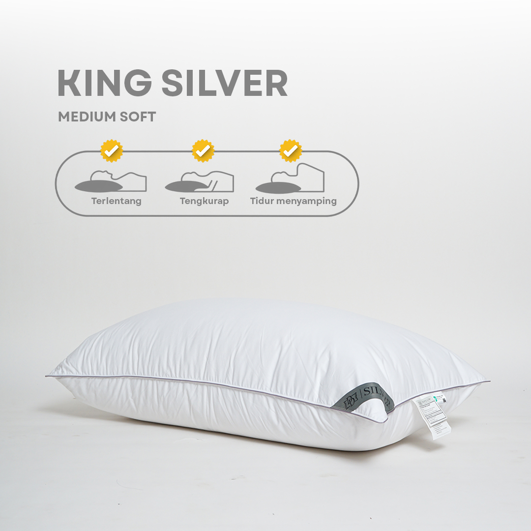 Bantal Bulu Angsa Type King Silver | 50x90 cm